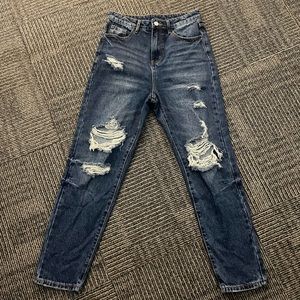 SHEIN, boyfriend ripped jeans. Dark wash. Size S.